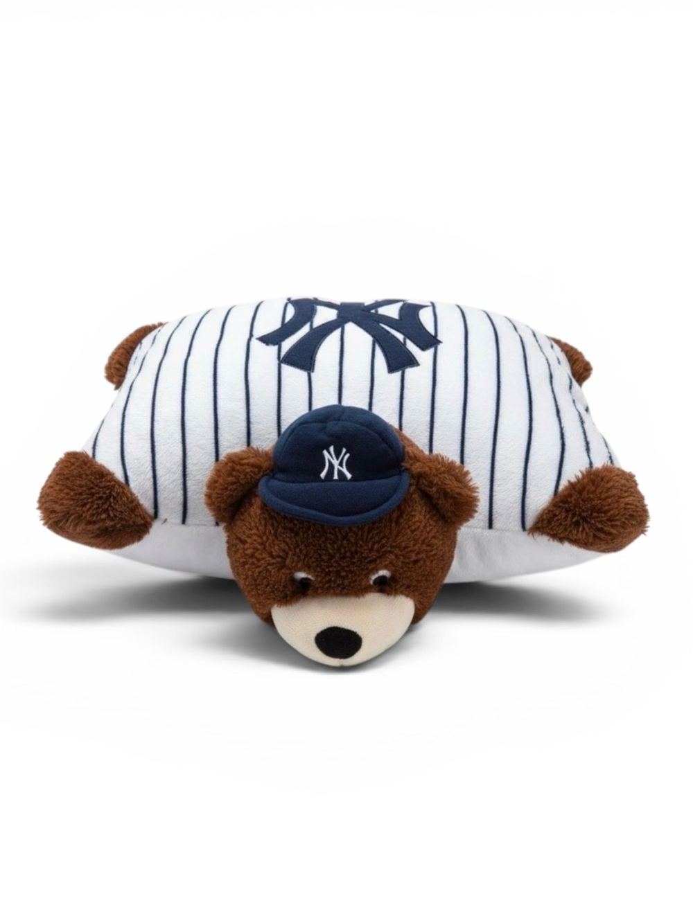 Pillow Pets New York Yankees Bear Plush Folding Pillow MLB Travel White Blue OS